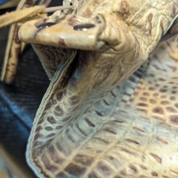 B. May Embossed Leather Satchel Collage Animal Pattern with Handles Bag - Picture 10 of 10